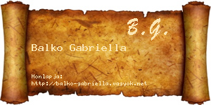 Balko Gabriella névjegykártya
